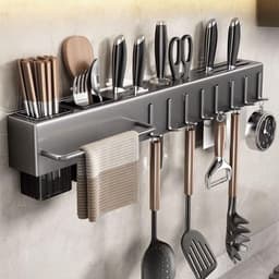 KỆ DAO THỚT ĐA NĂNG GẮN TƯỜNG BẰNG KIM LOẠI MẠ SƠN TĨNH ĐIỆN – GIÁ THAM KHẢO KỆ KHÔNG 7