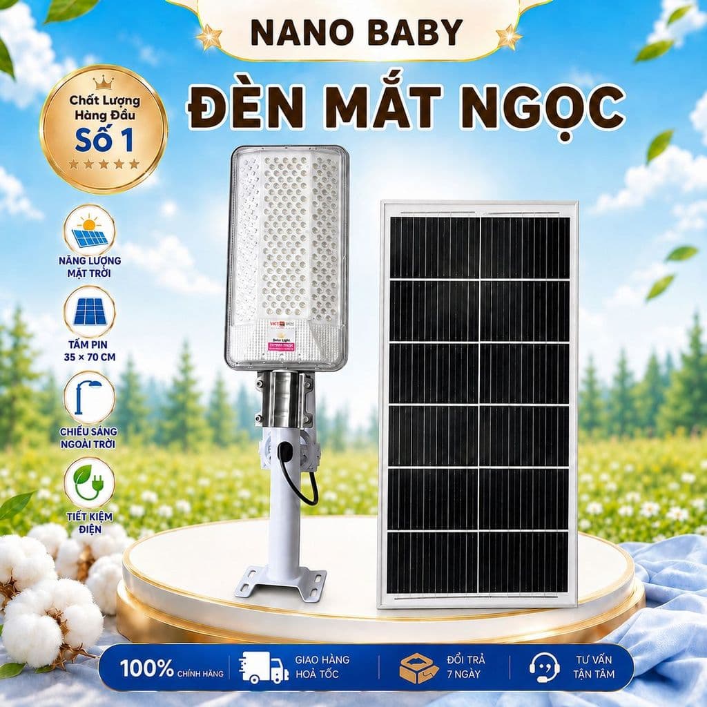 [Tặng dây nối 5m ] Đèn năng lượng mặt trời, đèn bàn chải Mắt ngọċ Kim cươnġ 1000W. Sáng lâu . có bảo hành .Kháng Nước