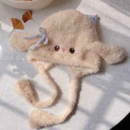 QUTZZMND Mũ Dệt Kim, Bảo Vệ Tai Bò Sang Trọng Chống Gió, Lót Dày Dễ Thương Thỏ Dài Tai Mùa Đông Ấm Áp Hoạt Hình Mũ Chui Đầu Cho Trẻ Em 6