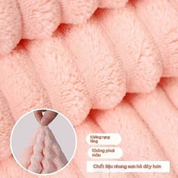 Khăn quấn ủ tóc nhung vân sóng thấm hút nước nhanh khô sau khi gội đầu 5