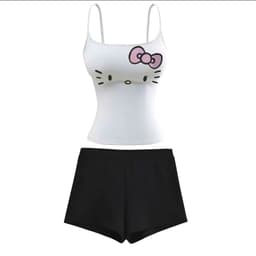 Sét bộ ngủ 2 dây tôn dáng gồm: Quần ĐÙI legging tăm + mix áo 2 Dây Đệm mút sexy -thoitrang mã M081 8