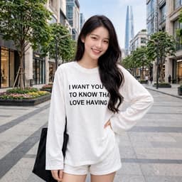 Áo thun giấy cổ tròn thu đông chất thun giấy xước mỏng mát mẻ in chữ phong cách Hàn Quốc  TG WAN18 7 3