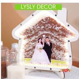 Tranh Rót Cát Ngày Cưới Có Đèn Hình Ngôi Nhà Nấm 5