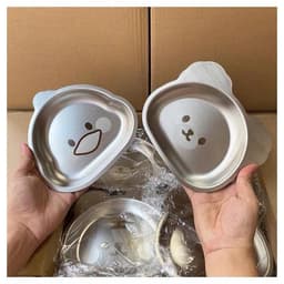 Khay Inox Cho Bé Ăn Dặm Kèm Thìa Inox 316, Bộ Khay Ăn Cho Bé Hình Hoạt Hình Ngộ Nghĩnh Tặng Kèm Thìa VOICON-[SS67] 4