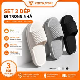 (Combo) Dép đi trong nhà, khách sạn, văn phòng sọc quai ngang nam nữ, siêu nhẹ êm chân (SX4M.D014) 1