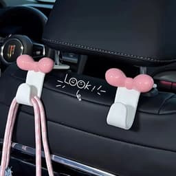 Móc NƠ TREO  Ghế SAU Ô Tô, Thiết Kế Thắt Nơ Dopamine, Đựng Đồ Nội Thất, Phụ Kiện Xe Hơi 6
