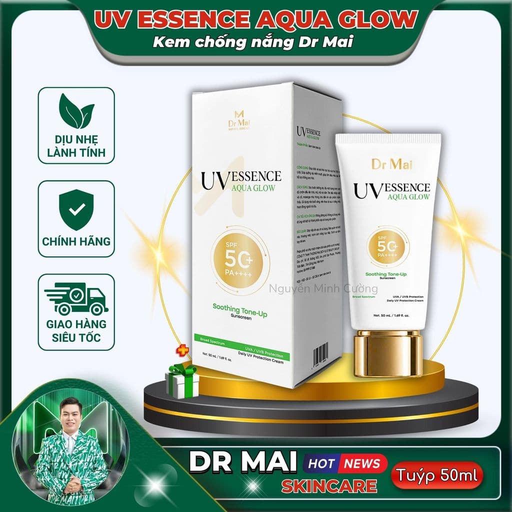 Kem chống nắng Dr Mai UV Essence Aqua Glow