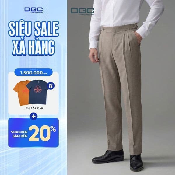 Quần âu nam DGC thiết kế 2 ly sidetab với form dáng ôm vừa vặn, vài mềm mại và thoáng mái - SQTBF90M