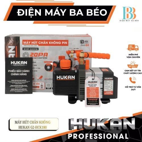 Thân máy hút chân không dùng pin HUKAN G2-HCK180, Độ chân không 20PA, Dung tích dầu 180ml