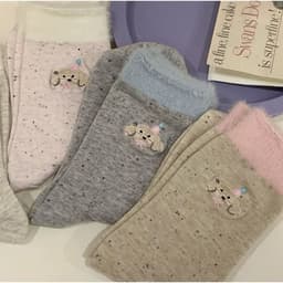 🧦 SET 4 ĐÔI TẤT HỌA TIẾT GẤU DỄ THƯƠNG – PHONG CÁCH HÀN QUỐC 5