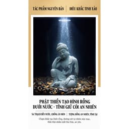 Tượng Hư Không Thiền Phật an nhiên đá sa thạch ST0376 - Tượng phật tĩnh tâm tạo hình rỗng 5