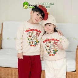 [10-29KG] Áo Nỉ Giáng Sinh Cao Cấp Cho Bé Trai, Bé Gái KIMCHIBABY Vải Nỉ 2 Da Premium Dày Mịn Ấm Họa Tiết Noel AN602 8