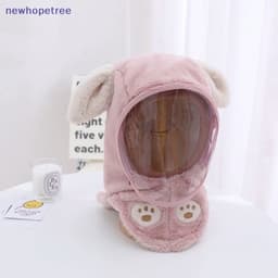 Mũ Len Lông Cừu Trùm Đầu Kèm Kính Chắn Gió Chống Bụi Bảo Vệ Bé🍀FREESHIP🍀Nón Len Mềm Mịn 2in1 Cho Bé 8