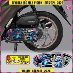 Tem Dán Lốc Máy Xe VISION Đời 2021 Đến 2026 Mẫu Thỏ Bunny Cực Chất Decal 3Lớp 5