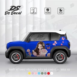[ TẶNG GẠT DÁN] Tem xe VF3 - Ds Decal - Tem xe VF3 cho nữ - Tem trang trí ngoại thất chống nước, bền màu (1 bộ 2 bên) 8