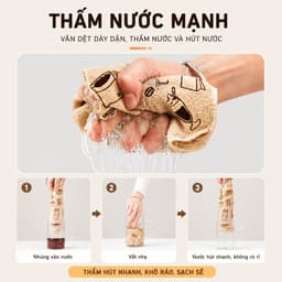 Khăn Lau Bếp Đa Năng Kháng Khuẩn Pretty,Cuộn Khăn Siêu Thấm Hút Dầu Mỡ, Không Xơ Vải, Tái Sử Dụng 7