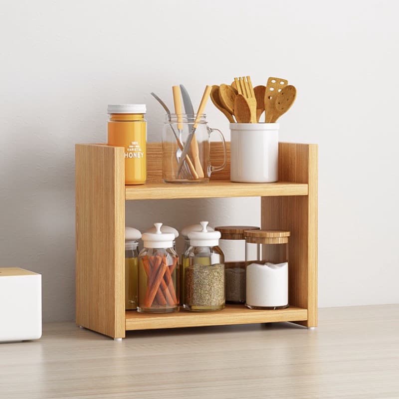 Kệ gia vị để bàn nhà bếp chất liệu gỗ MDF chống ẩm mốc LUX07