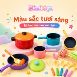Bộ Bếp Cầu Vồng MimiToys Size Lớn 21 Chi Tiết - Đồ Chơi Nấu Ăn Nhiều Màu Cho Bé Chơi Nhập Vai 2
