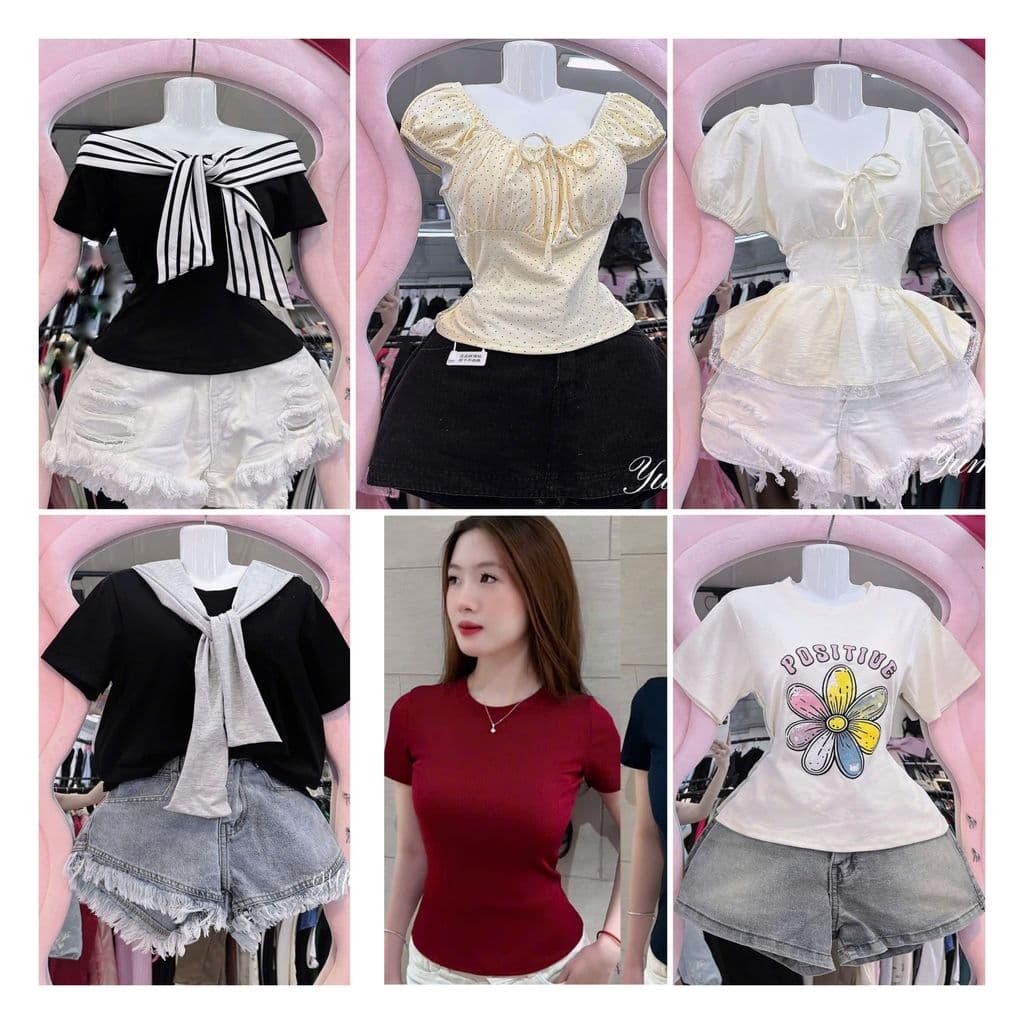 [ XẢ HÀNG ] Áo thun trơn form ôm - áo baby tee ôm body chất liệu thun gân co giãn 4 chiều-linhtrang99