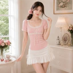 Áo thun nữ croptop viền ren phong cách tiểu thư chất thun tăm xinh đẹp  KD74 - Sam botique 7