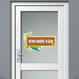 [Hỏa Tốc] Decal Dán "Xin Mời Vào" Thiết Kế Khung Tre Độc Đáo, Chống Thấm Nước, Bền Đẹp 4