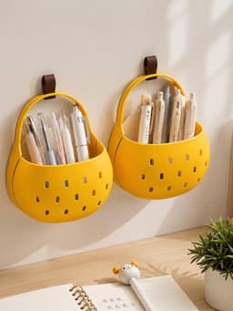 Giỏ Nhựa Hình Quả Lê Dán Tường Nhà Tắm - Khay nhựa đựng đồ đa năng dán tường xinh xắn hình quả lê dễ thương 3