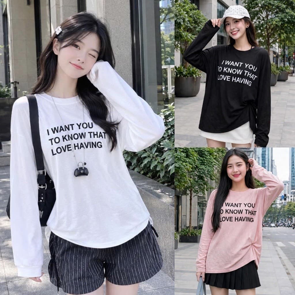 Áo thun giấy cổ tròn thu đông chất thun giấy xước mỏng mát mẻ in chữ phong cách Hàn Quốc  TG WAN18 7