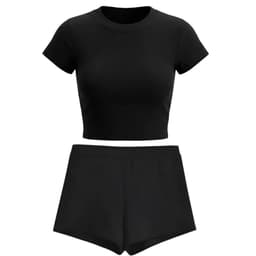 [ MỞ BÁN GIẢM 60% ] Sét bộ đồ nữ Quần ĐÙI legging + mix Croptop Mèo bóng đêm. 9