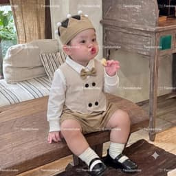 Body Suit Dài Tay Kèm Vương Miện Đeo Cho Bé Mùa Thu 5-12kg - Thiết Kế Ấm Áp Và Phong Cách 4
