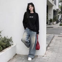 Áo Thun nữ cotton cổ tròn tay dài thu đông in chữ em bé basic siêu đẹp style đơn giản  CT EMBE 1 4 2