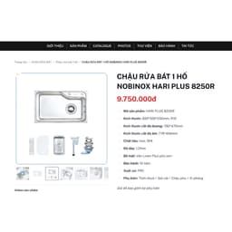 CHẬU RỬA BÁT 1 HỐ NOBINOX HARI PLUS 8250R | KÍCH THƯỚC 82X50CM | VÂN NILEN CHỐNG XƯỚC | BẢN NÂNG CẤP NOVA A182 2