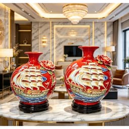 [TẶNG ĐẾ VÀ HỘP QUÀ] Bình Hút Lộc TBXG đắp nổi RỒNG VIỆT, Bình tài lộc Bát Tràng cho mệnh hỏa, thổ 8