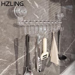 Giá treo khăn treo tường , Chất liệu nhựa bền Giá đỡ khăn có thể tháo rời Nhà bếp 1