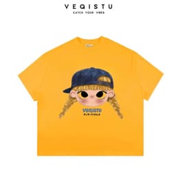 [Ver.2.1] Áo Thun Boxy Local Brand VEQISTU "Chibi Girl", Áo Thun Unisex Form Rộng 250GSM  Cotton 7