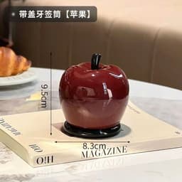 Hộp đựnġ tăm hình quả táo  lê  sáng bóng có nắp đặt bàn decor phòng khách VOICON-[DA72] 5