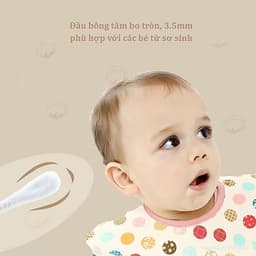 Tăm Bông Cho Bé Sơ Sinh MISUTA, Hộp 400 Que Bông Tự Nhiên An Toàn - Timikid 7
