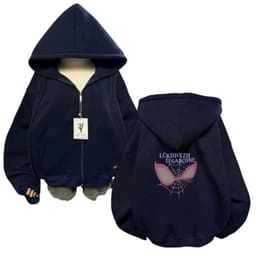 Áo Khoác Nỉ Form Boxy NeverMore Polime Chất Vải Nỉ Bông Form Unisex Nam Nữ - Màu xám đậm sau LƯNG 6