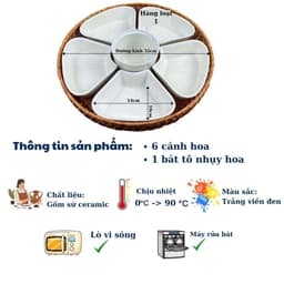 [GOCHY] Bộ Bát Đĩa Hoa Mai 5 Cánh Kèm Khay Mây 33CM Làm Mâm Cúng Bàn Thờ Thần Tài, Mâm Chè, Mâm Xôi Siêu xᶖnh, Ý Nghĩa 2