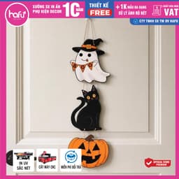 [Hỏa tốc HCM] chất liệu Formex 5mm, nhựa cứng Trang trí Halloween Treo Cửa, Dễ Thương Nhẹ Bí Ngô Ma Trang Trí Hafu House 6