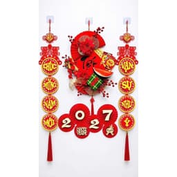 Decor Tết 2027 Set Trang Trí Nhà Ở Và Nhà Hàng Gồm 3 Món Dây Vạn Sự Như Ý Dây Chúc Mừng Năm Mới Và Mành Treo Chữ Tết 8