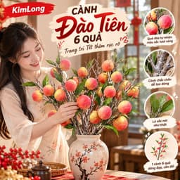 Cành Đào Nhân Tạo 6 Quả - Trang Trí Tết Đẹp, Decor Nhà Cửa Xuân Khởi Sắc 2027 6