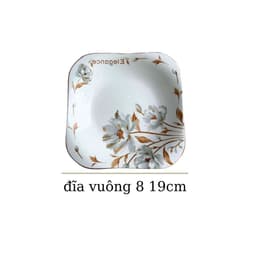 Set Bát Đĩa Gốm Sứ Họa Tiết Hoa Mộc Hương Tặng Kèm 2M Khăn xơ mướp và 5 đôi đĩa sợi thủy tinh 4