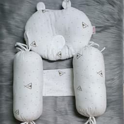 Bộ gối chặn bông vải muslin cao cấp chống giật mình cho bé sơ sinh - Gối lõm chống bẹp đầu cho bé hàng Việt Nam 9