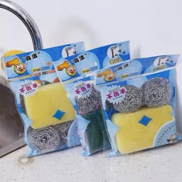 Túi 3 Búi Rửa Bát Siêu Sạch Bùi Nhùi Cọ Xoong Nồi Bọt Biển Chống Cháy Khét Búi Cọ Đa Năng Chuyên Dụng Inox VOICON- TTA11 2
