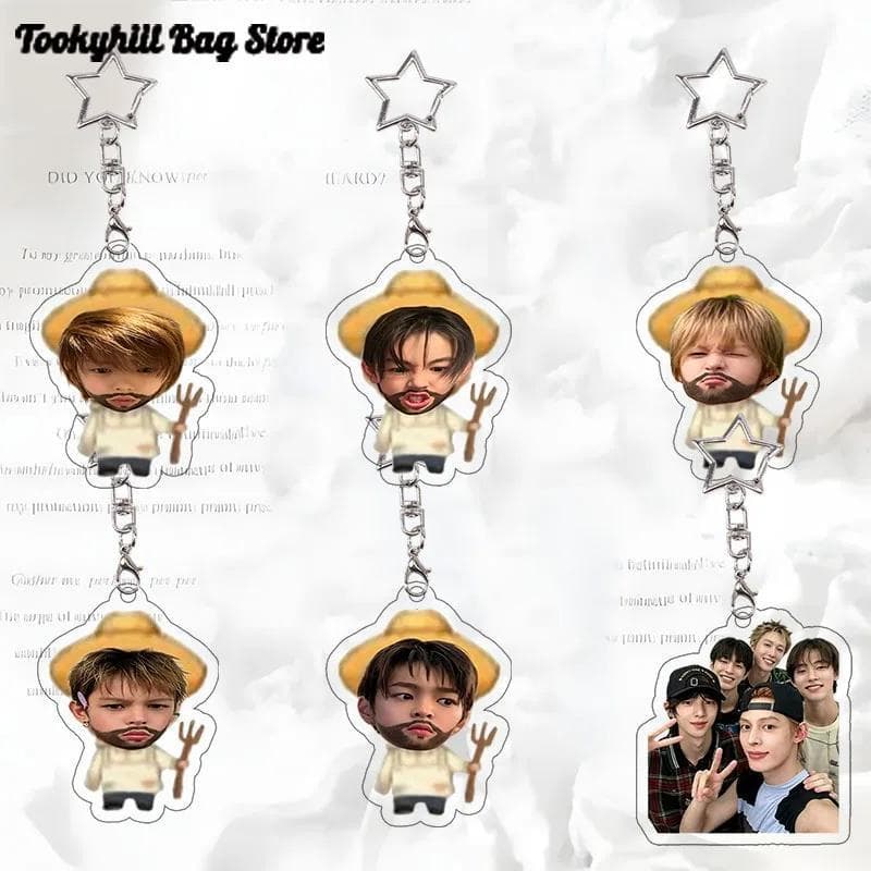 Kawaii Kpop IdolC2ORTIS Acrylic Keychain AMES JUHOON MARTIN SEONGHYEON KEONHO Keyring Decoration B