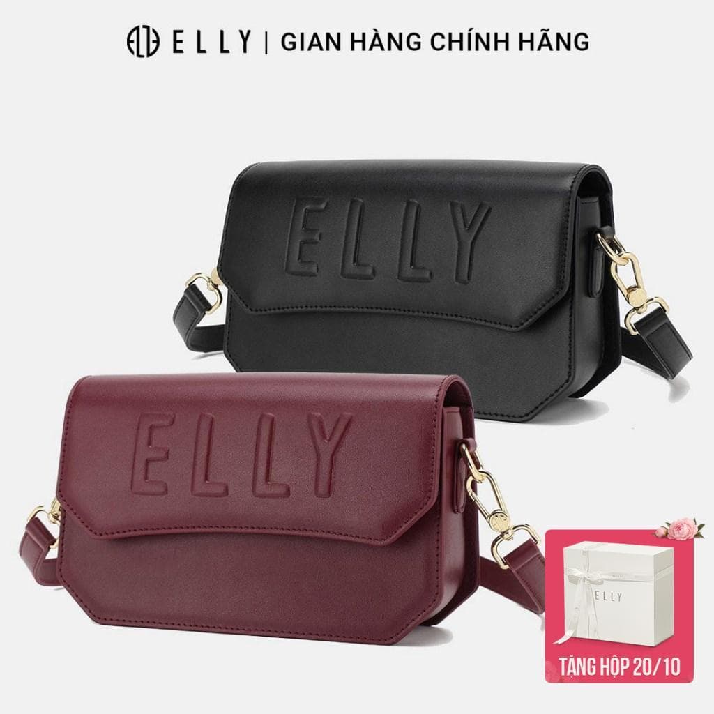 [Tặng hộp 20.10] Túi xách nữ da thật ELLY ET167 túi đeo vai đeo chéo cao cấp chính hãng