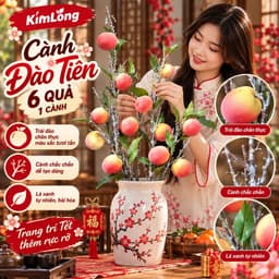 Cành Đào Nhân Tạo 6 Quả - Trang Trí Tết Đẹp, Decor Nhà Cửa Xuân Khởi Sắc 2027 7