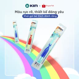Bàn Chải Đánh Răng Trẻ Em KIN, Lông Mềm, An Toàn Cho Nướu, Cho Bé 2-6 Tuổi, Chính Hãng 7