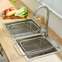 Rổ Lưới Livinox Inox Rửa Rau Củ Quả Kéo Giãn Bồn Rửa Chén TOAM - Rổ Rửa Giá Úp Chén Bát Thoát Nước 9