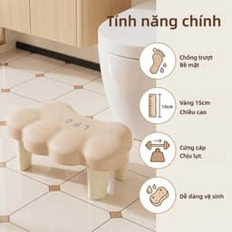 Ghế Kê Chân Bồn Cầu - Ghế Đi Vệ Sinh Bằng Nhựa PP Chống Trượt Cho Người Lớn & Trẻ Em (42x24x15cm) 3